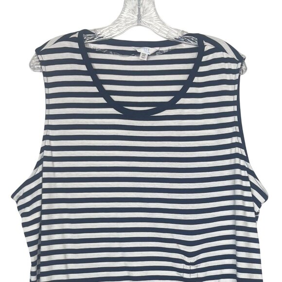 Time And Tru Cinch Front Tank Top Womens XXXL Blue White New Striped - Picture 4 of 10